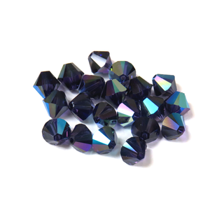 Swarovski Crystal, Bicone, 8MM - Purple Velvet AB; 20pcs