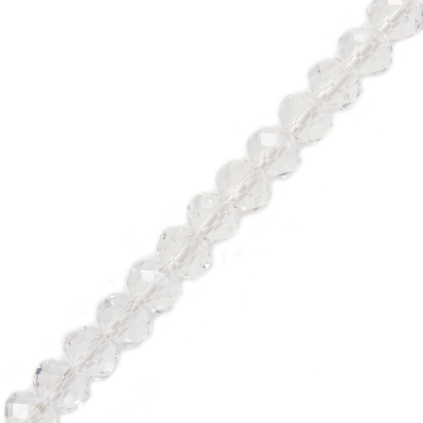 Crystal Clear Rondelle; 1 strand