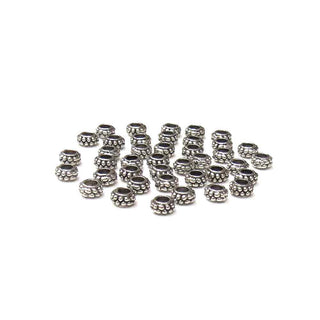 Round Spacer Silver; 6mm - 40 pcs