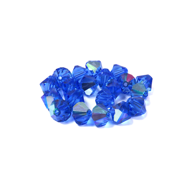 Swarovski Crystal, Bicone, 8MM - Sapphire AB; 20pcs