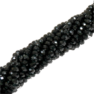 Rondelle de Cristal- Negro/ Crystal Rondelle- Jet Black