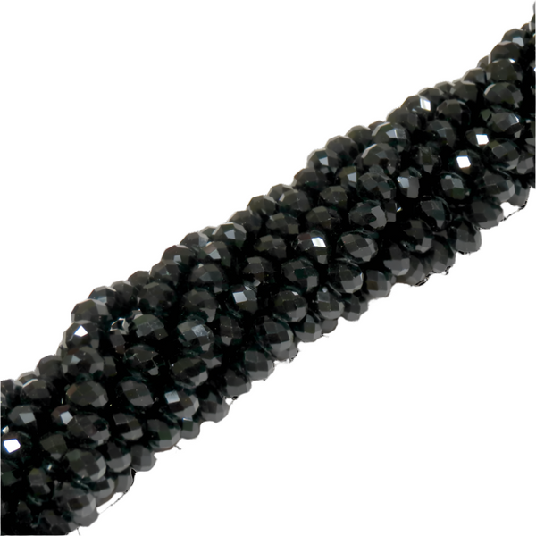 Rondelle de Cristal- Negro/ Crystal Rondelle- Jet Black