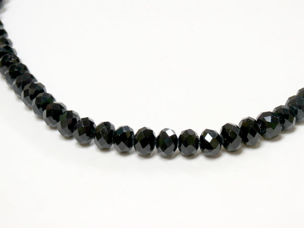 Rondelle de Cristal- Negro/ Crystal Rondelle- Jet Black