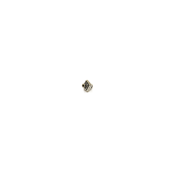 Single Hole Vintage Square Spacer, Sterling Silver, 7.4x9.5mm; 1 piece