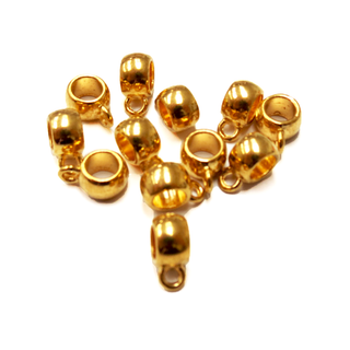 Flat Spacer Bead with Loop, Gold- 5x11mm; 12pcs