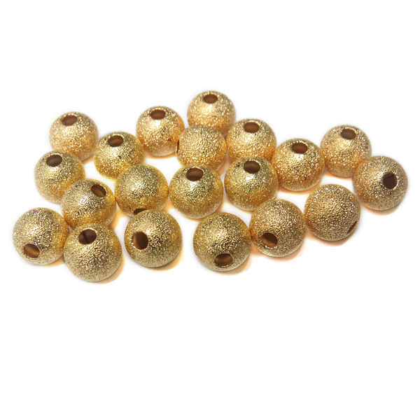 Stardust Spacer Beads, Gold- 10mm; 10pcs