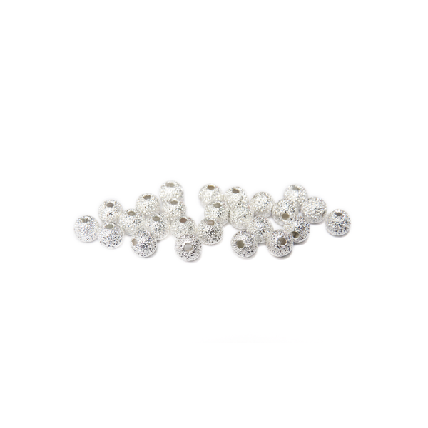 Stardust Spacer Bead, Silver Plated-4mm; 25pcs