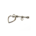 Heart Toggle, Clasp, Sterling Silver, 12x18mm 1 piece