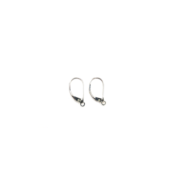 Plain Lever Back, Sterling Silver, 10x15mm; 1 pair