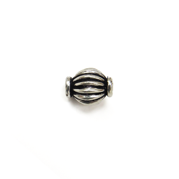 Tibetan Style Corrugated  Spacer, Sterling Silver, 10x8mm; 1 piece