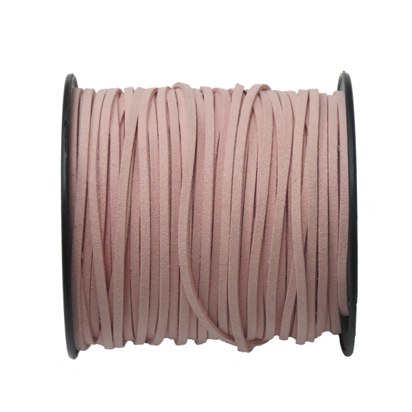 Suede Cord, 3mm- Light Pink; per yard