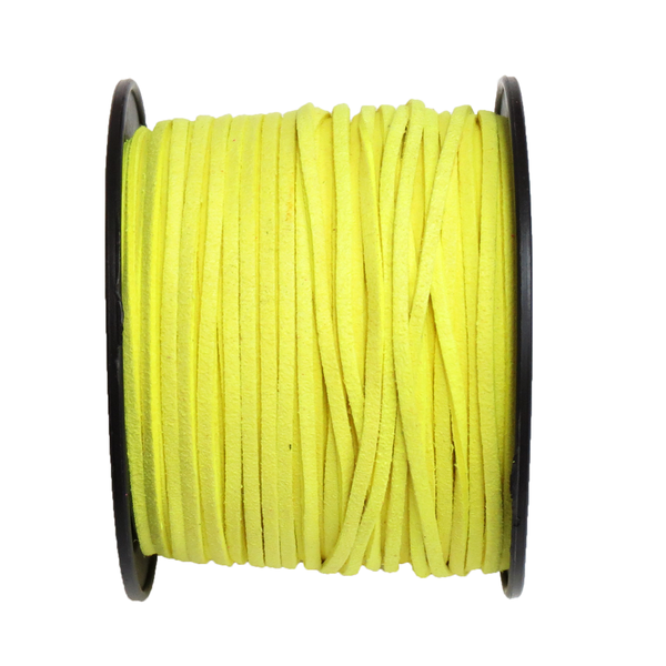 Suede Cord, 3mm-Neon Yellow; per yard