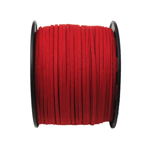 Suede Cord, 3mm- Red; per yard