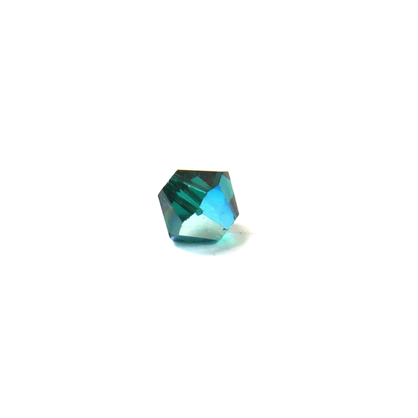 Swarovski Crystal, Bicone, 4mm - Emerald AB; 20 pcs