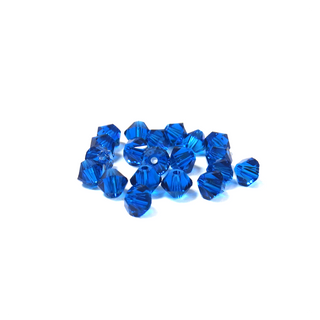 Swarovski Crystal, Bicone, 4mm - Capri Blue; 20 pcs