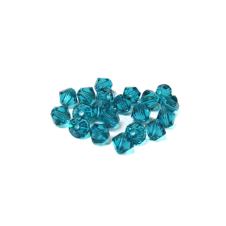 Swarovski Crystal, Bicone, 4mm - Blue Zircon; 20 pcs