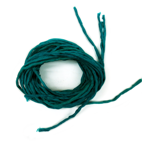 Silk Cord, Teal, 39" Long; 1 piece