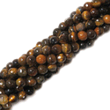 Faceted Tiger Eye Bead, 10mm - 1 strand