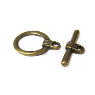 Toggle Smooth, Antique Bronze, 20mm; 12 pieces
