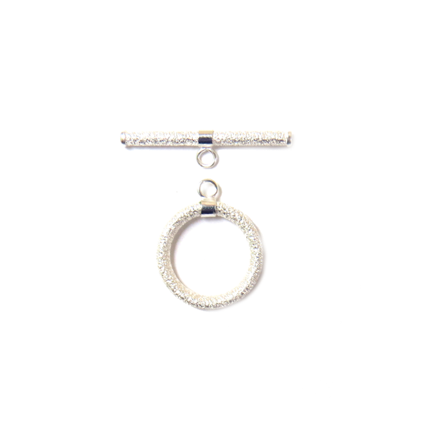 Toggle Stardust Clasp, Sterling Silver, 14mm - 1 piece