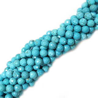 Turquoise Round Faceted, 10mm - 1 strand