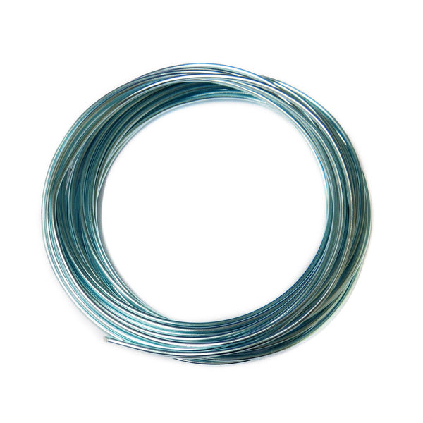 Aluminum Wire, Turquoise, 2mm, 5 yard roll; 1 roll