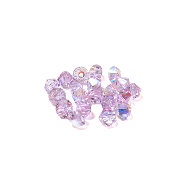 Swarovski Crystal, Bicone, 5MM - Violet AB; 20pcs