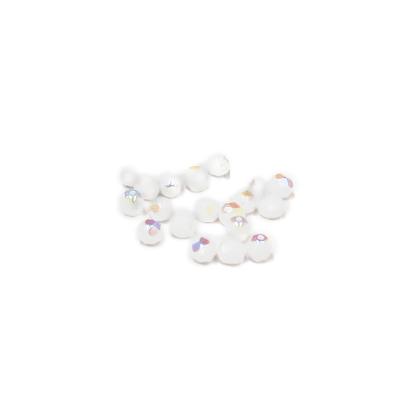 White AB, Round Faceted Fire Polished, 6mm-20pcs