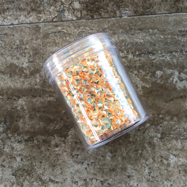 Yellow AB Triangle Shaped Glitter; 11 grams