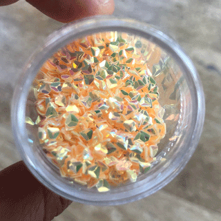 Yellow AB Triangle Shaped Glitter; 11 grams